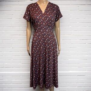 Karina Your Casy Dress Stretch Square Burgundy Waist Tying FLAW Read Description